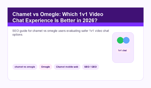 Chamet vs Omegle: Best 1v1 Video Chat Choice in 2026 cover image